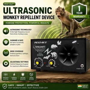 monkey repellent, ultrasonic monkey repellent, ultrasonic monkey repellent device, monkey repellent machine, monkey control device